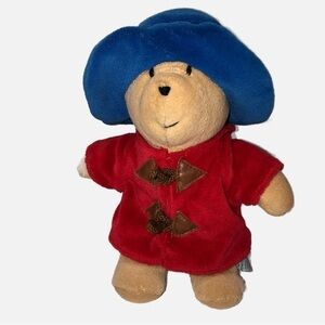 Paddington Bear Eden Toys USA 8” Plush Stuffed Animal Embroidered Face Red Blue